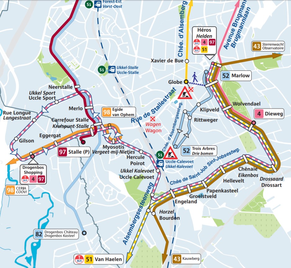 Plan STIB - Uccle - Brugmann - Alsemberg
