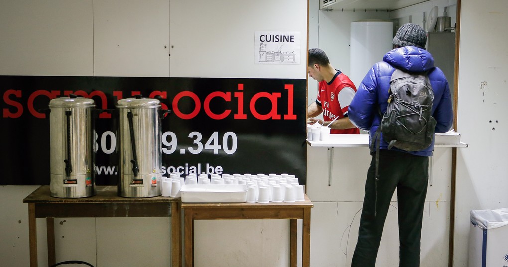 20131121 - BRUSSELS, BELGIUM: Illustration picture shows the Brussels public center for social aid after a press conference to present the new convention between communautary commission (Commission Communautaire Commune - Gemeenschappelijke Gemeenschapscommissie), Brussels public center for social aid (CPAS - OCMW) and SamuSocial, for the upcoming winter plan in the Brussels region, Thursday 21 November 2013. BELGA PHOTO BRUNO FAHY