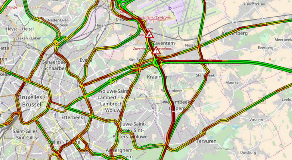 Ring de Bruxelles : des files vers Zaventem à cause d'un accident, la voie est dégagée - BX1