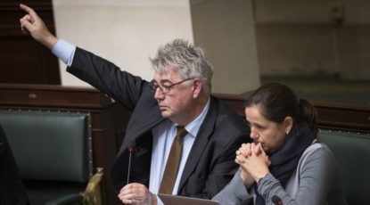 Hendrik Vuye et Veerle Wouters au parlement Fédéral à Bruxelles