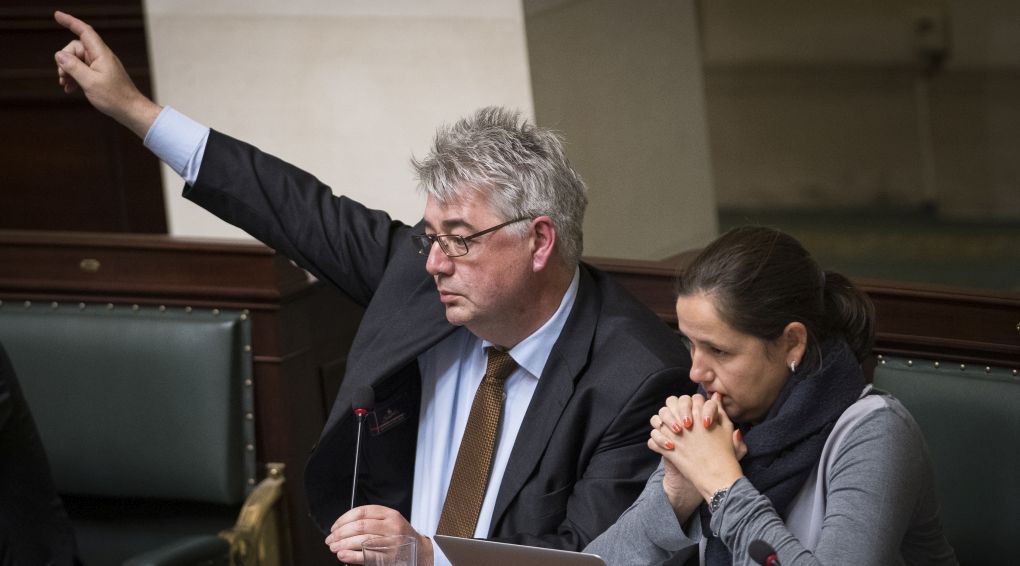 Hendrik Vuye et Veerle Wouters au parlement Fédéral à Bruxelles