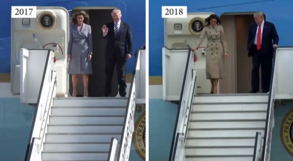 Donald Trump - Comparaison arrivées Melsbroeck - Air Force One - Belga