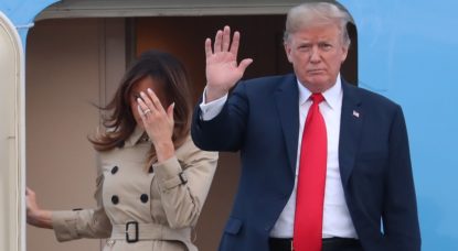 Donald Trump - Melania Trump - Air Force One Melsbroeck - Belga Benoît Doppagne