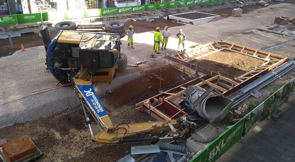 Grue tombée - Piétonnier boulevard Anspach - Belga Rachelle Dufour