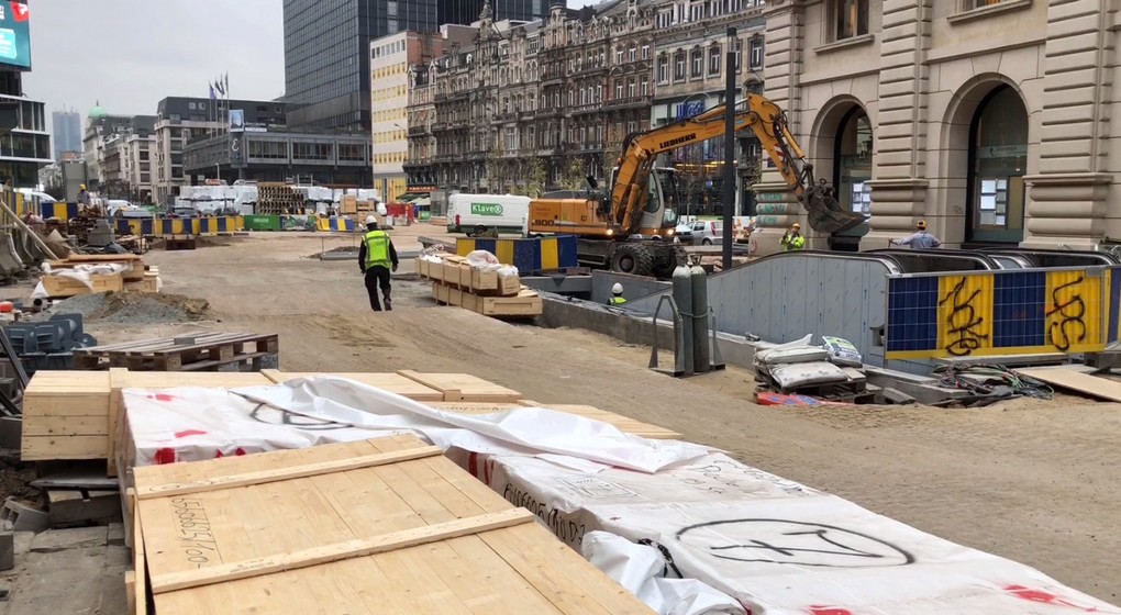 Travaux Boulevard Adolphe Max Place de Brouckère - Bruxelles - BX1