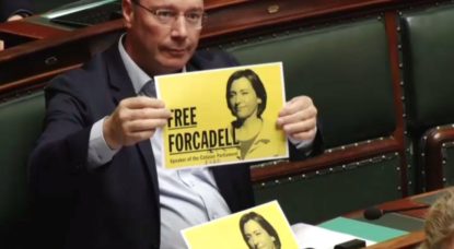 Forcadell Manifestation Chambre - N-VA Belga