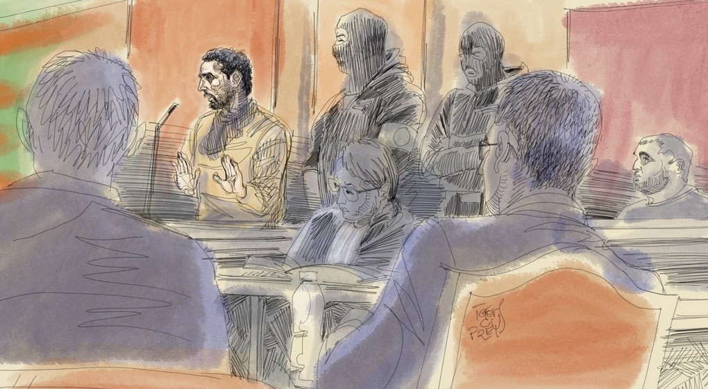 Dessin Mehdi Nemmouche Nacer Bendrer - Procès Attentat Musée Juif - Belga Igor Preys