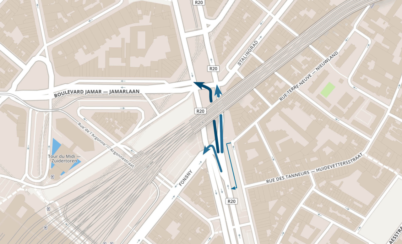 Nouveau carrefour Fonsny-Stalingrad-Jamar