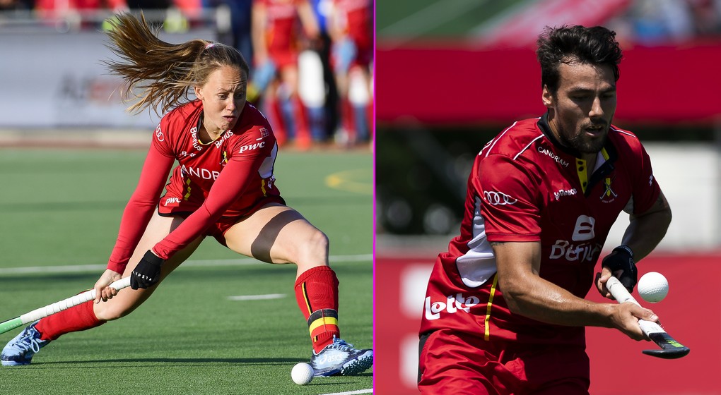 Montage Jill Boon - Simon Gougnard - Hockey sur gazon - Belga Kristof Van Accom et Laurie Dieffembacq