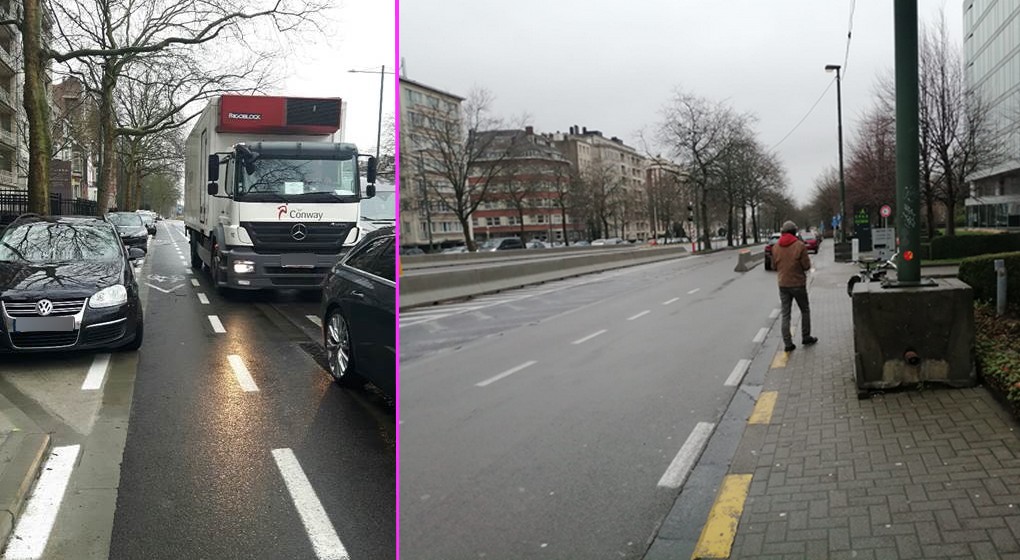 Piste cyclable - Boulevard Reyers - Commune de Schaerbeek