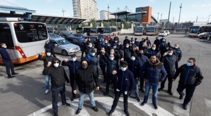 Contestation Travailleurs CHauffeurs Stib Bus - Belga Thierry Roge