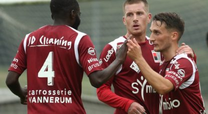 RWDM Joie après but Préparation Malines - Belga Virginie Lefour