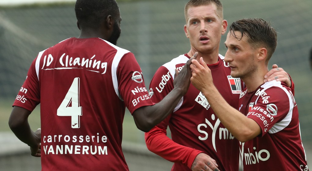 RWDM Joie après but Préparation Malines - Belga Virginie Lefour