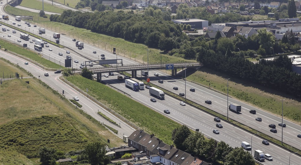 Vue aérienne Ring de Bruxelles R0 Autoroute - Zaventem Evere - Belga Thierry Roge