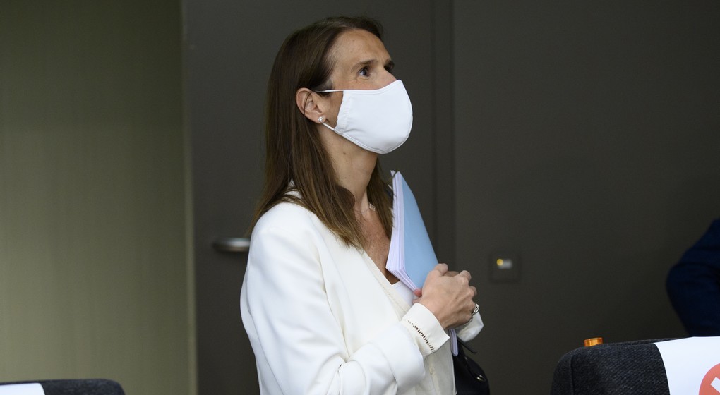 Masque Protection Coronavirus Sophie Wilmes - Belga Pool Christophe Licoppe