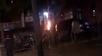 Voiture de police incendie Marolles 15072020 - Capture Snapchat Mugii.10