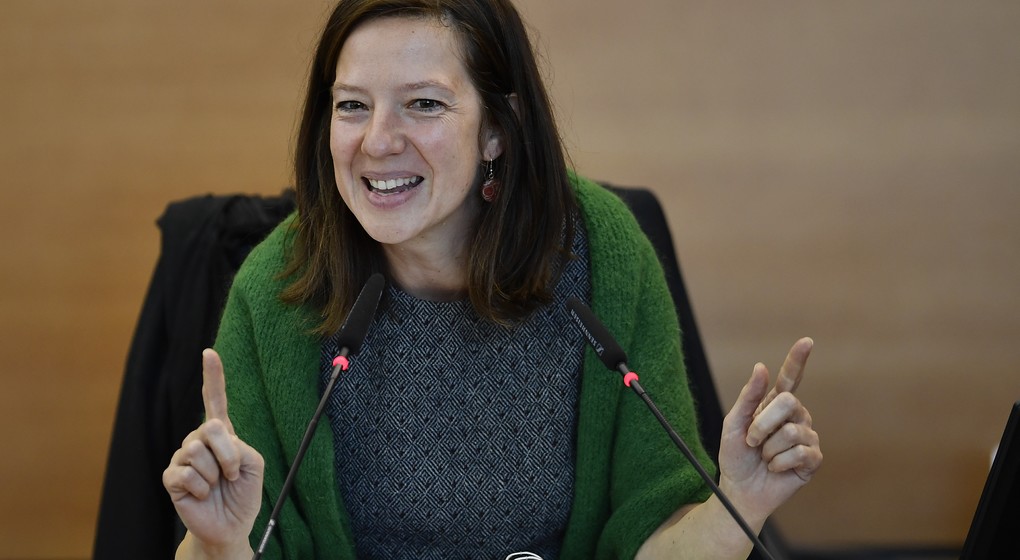 Magali Plovie - Présidente Parlement francophone Bruxellois - Belga Eric Lalmand