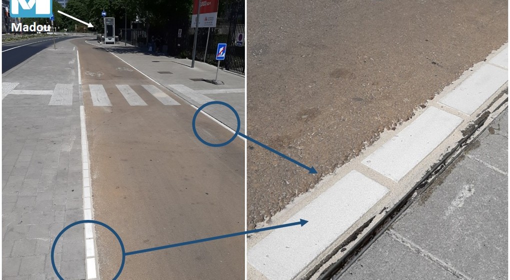 Nouvelle séparation Piste cyclable Trottoir - Facebook Elke Van den Brandt