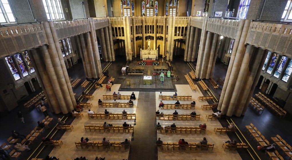 Messe église Basiilique du Sacré-Coeur Koekelberg Covid-19 - Belga Thierry ROge