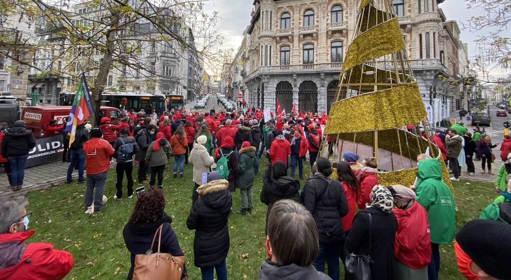 Manifestation FGTB Droit de manifester 10122020 - Belga Maarten Weynants