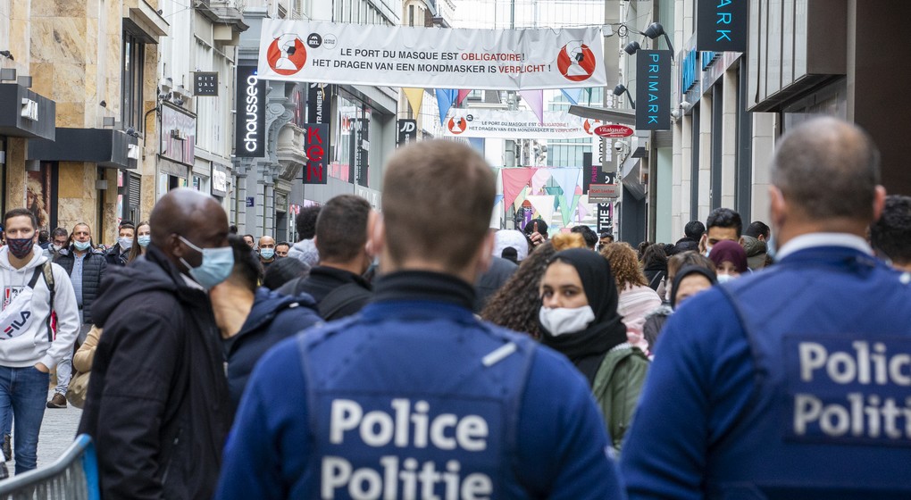 Police Rue Neuve Foule - Belga Nicolas Maeterlinck