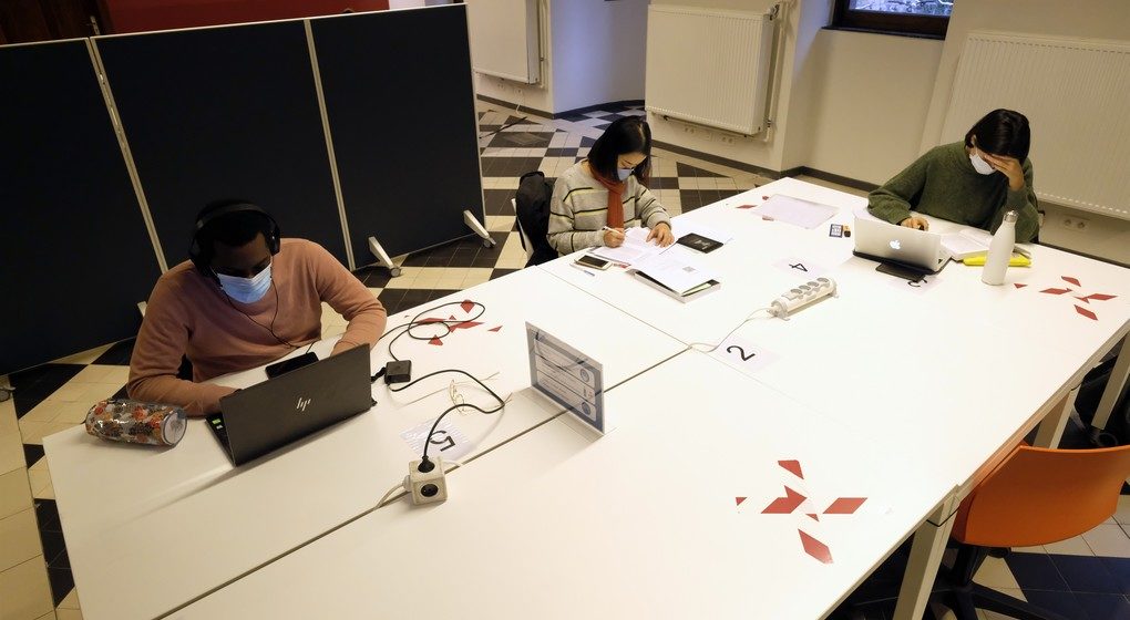 Étudiants Covid-19 Confinement Classe en ligne - Belga Eric Lalmand