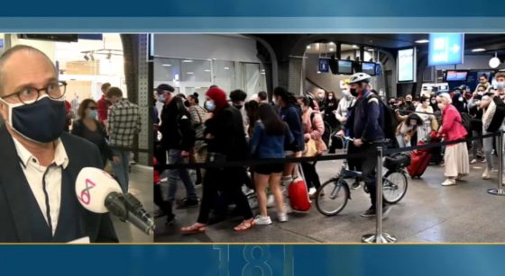 Duplex Bruxelles-Midi Gare Bondée - JT 18h 30032021