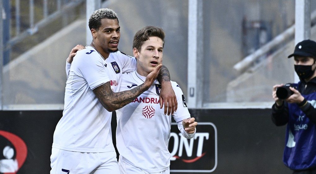 Lukas Nmecha Yari Verschaeren RSC Anderlecht - Belga Johan Eyckens