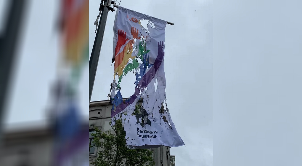 Drapeau arc-en-ciel Berchem-Sainte-Agathe - N-VA Berchem