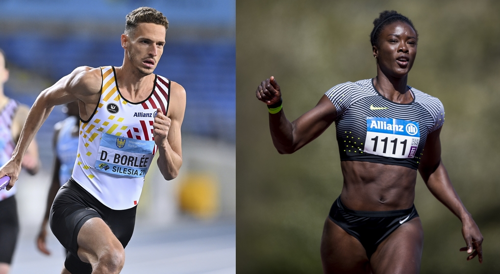 Dylan Borlée Anne Zagré - Montage Belga