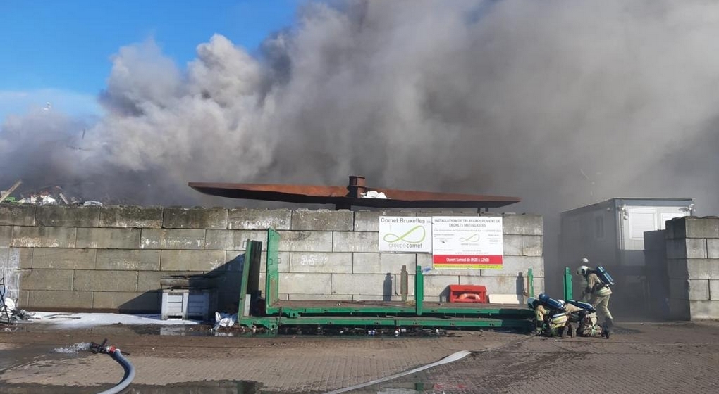 Incendie Usine recyclage Métaux Avenue de Vilvorde 2 - Walter Derieuw Pompiers de Bruxelles