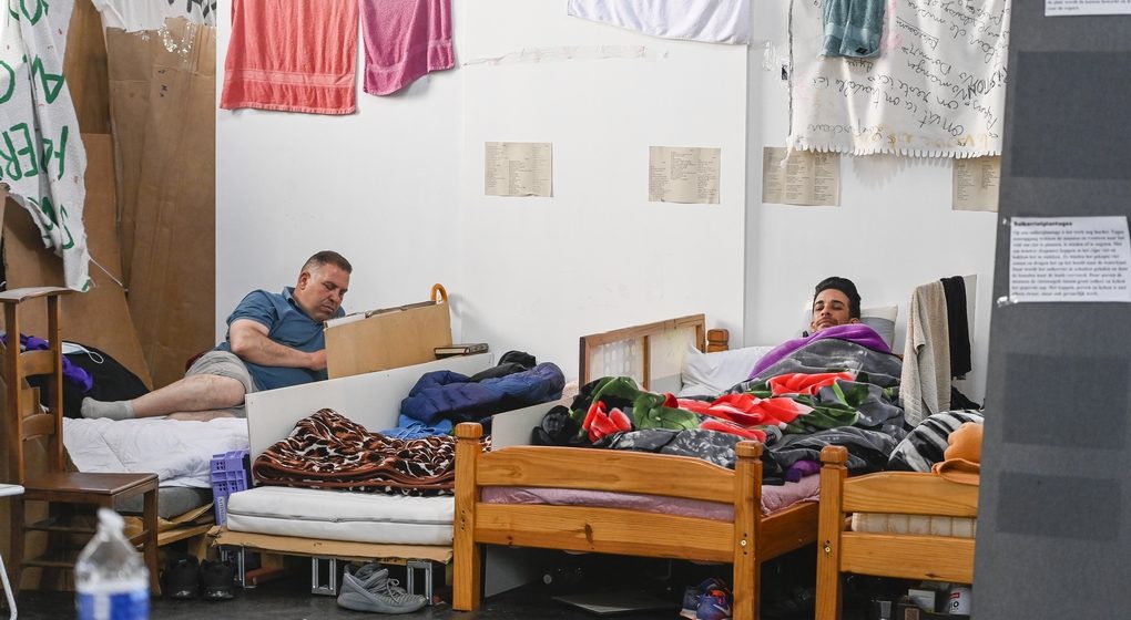 Sans-papiers Grève de la Faim Église du Béguinage - Belga Laurie Dieffembacq