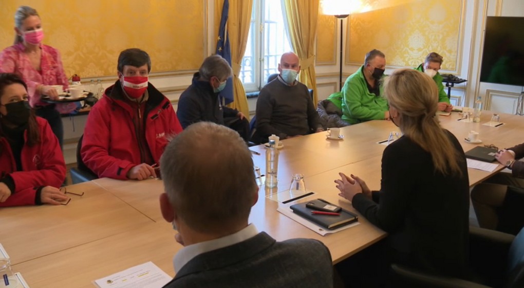 Réunion Syndicats Police Ministre de l'Intérieur Annelies Verlinden - Capture BX1