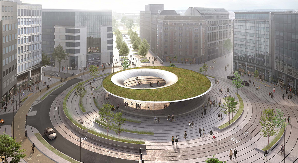 Projet du futur rond-point Schuman - Photo : COBE/BRUT