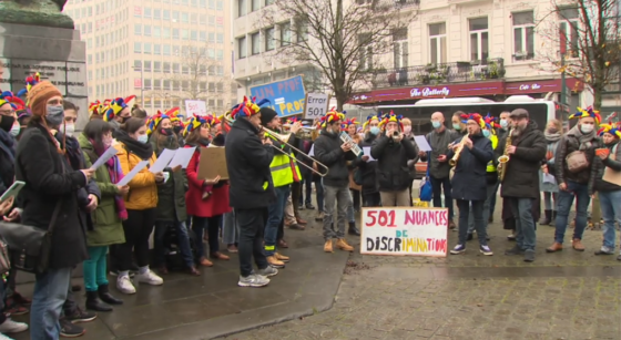 Les enseignants de l'enseignement artistique manifestent - Photo BX1