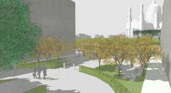 Deux parcs verdurisés avenue Broustin - photo : Architecten Atelier PV