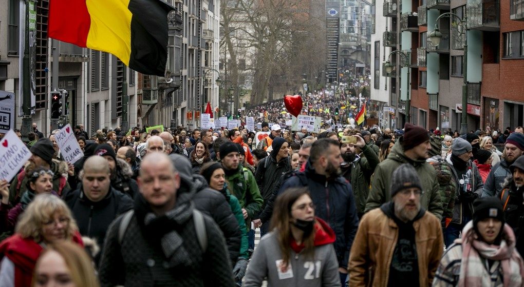 Manifestation Mesures Sanitaires 23012022 - Belga Hatim Kaghat