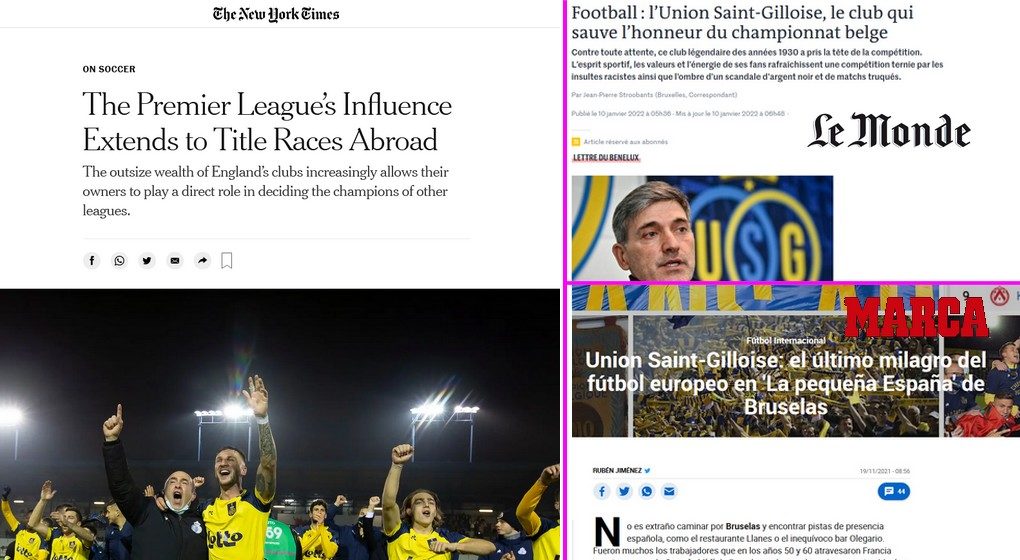 Montage Union Saint-Gilloise Presse Internationale