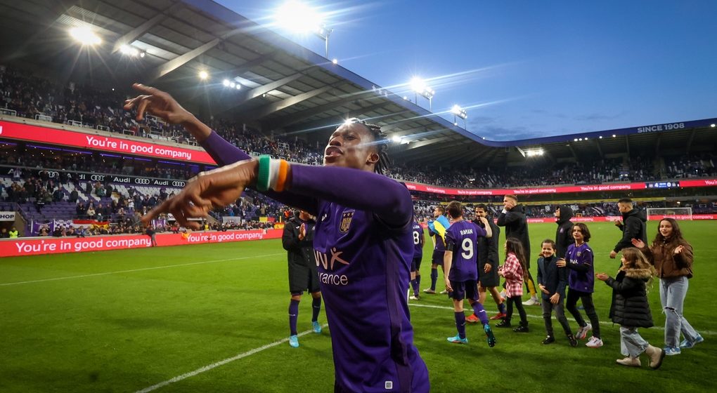 Christian Kouamé RSC Anderlecht Joie Victoire Charleroi - Belga Virginie Lefour