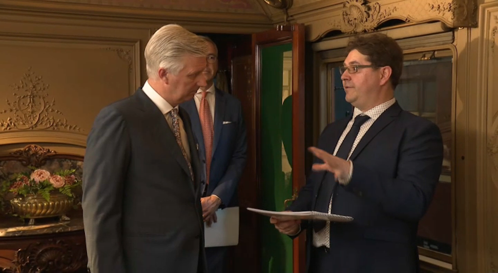 Le roi philippe visite la nouvelle expo Train world - Photo : BX1