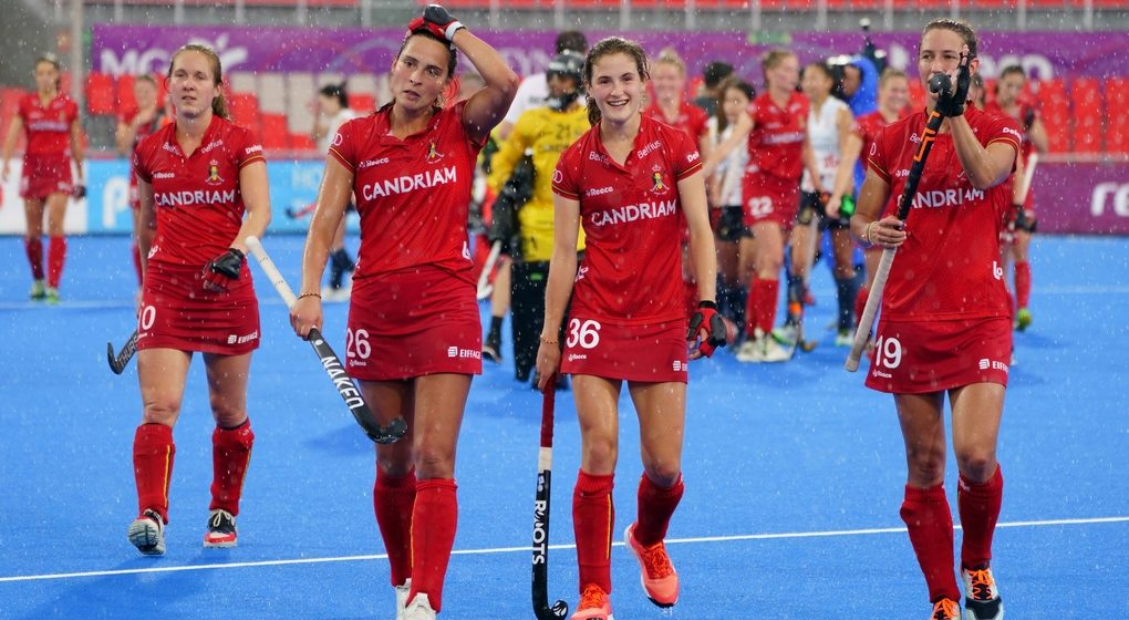 Louise Versavel Lien Hillewaert Hélène Brasseur Barbara Nelen Red Panthers - COupe du Monde Hockey sur Gazon 2022 - Belga Joma Garcia