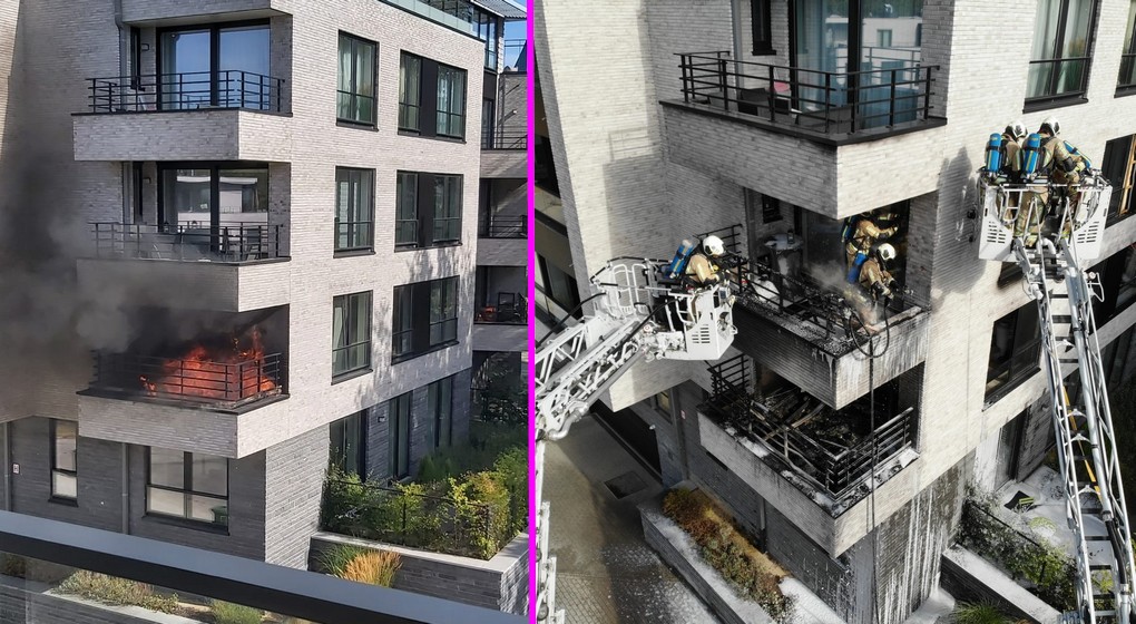 Incendie terrasse Uccle 02082022 - Pompiers de Bruxelles