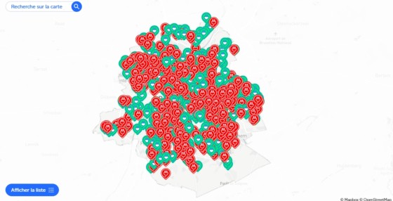 Carte Electrify Brussels Recharges Voitures électriques