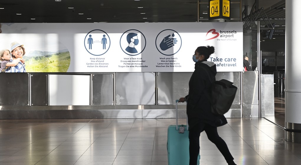 Retour Masque Covid-19 Coronavirus Brussels Airport - Belga Laurie Dieffembacq