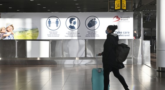 Retour Masque Covid-19 Coronavirus Brussels Airport - Belga Laurie Dieffembacq