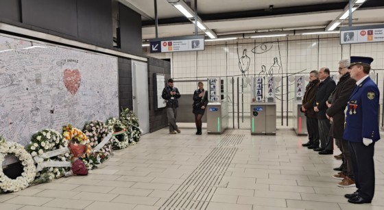 Hommage Victimes Attentats 22 mars 2016 - Maelbeek - Belga Juan Godbille