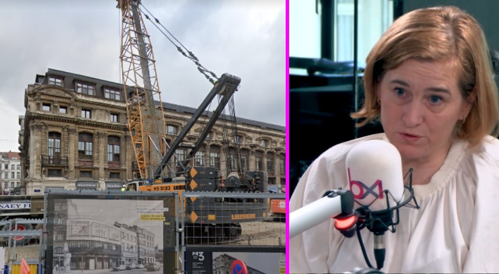 Travaux Métro 3 Palais du Midi Elke Van den Brandt - Montage BX1