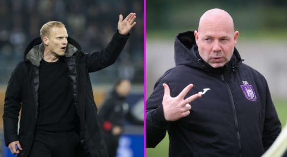 Karel Geraerts Brian Riemer Union Saint-Gilloise et RSC Anderlecht - Montage Belga