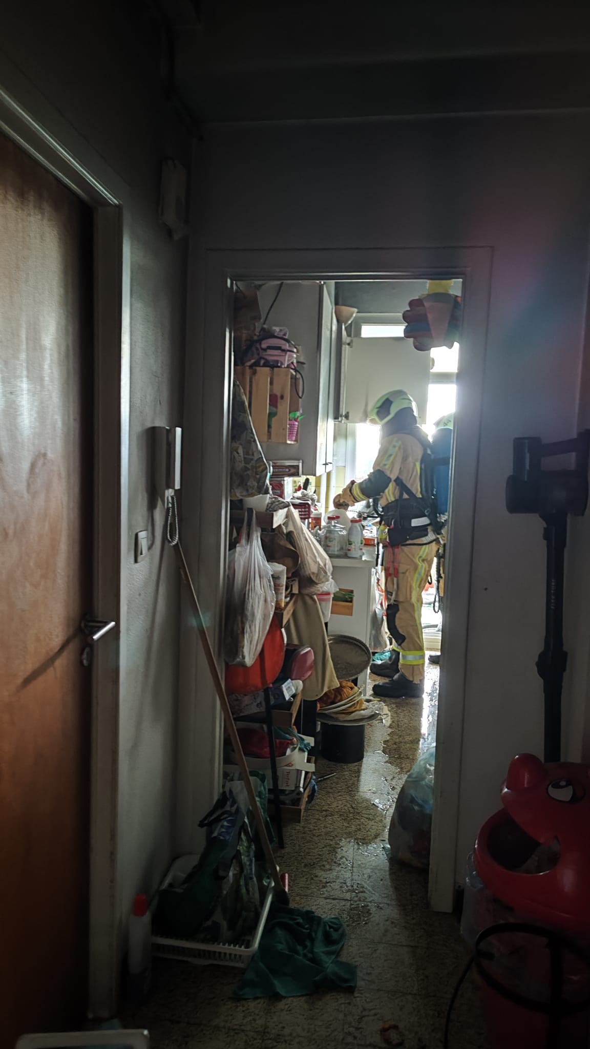 Incendie dans une cuisine à Forest