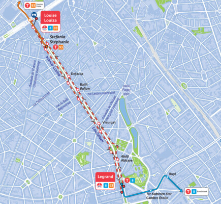 Plan deviation louise STIB